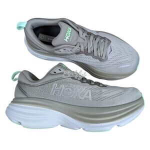 HOKA ONE Bondi 8 Womens 7.5 Olive Haze Mercury Green Run Walking Comfort Sneaker
